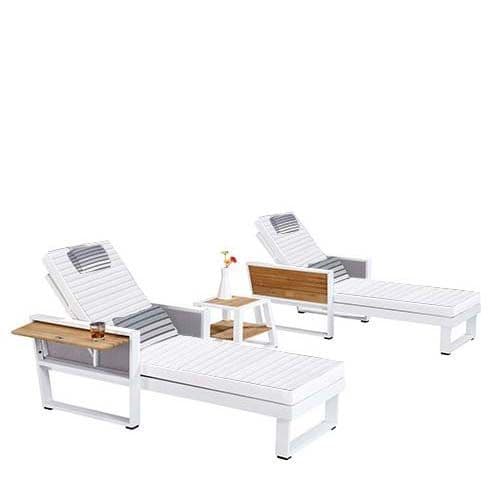 York Sonnenliege-Set - Weiß/Weiß | 3-teilig