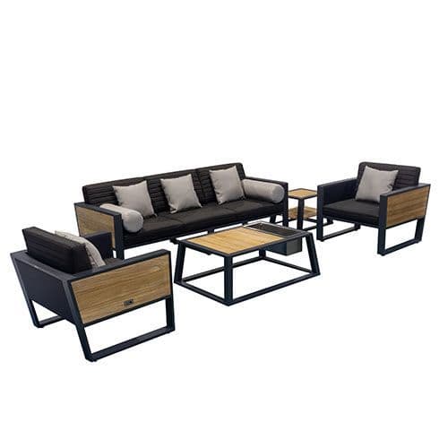 York Lounge Set - Schwarz | 3-Teile