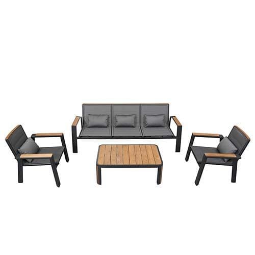 Geneva Lounge Set - Schwarz | 3-Sitzer