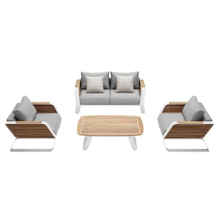 Wing Lounge Set Weiß/Grau | 2-Sitzer