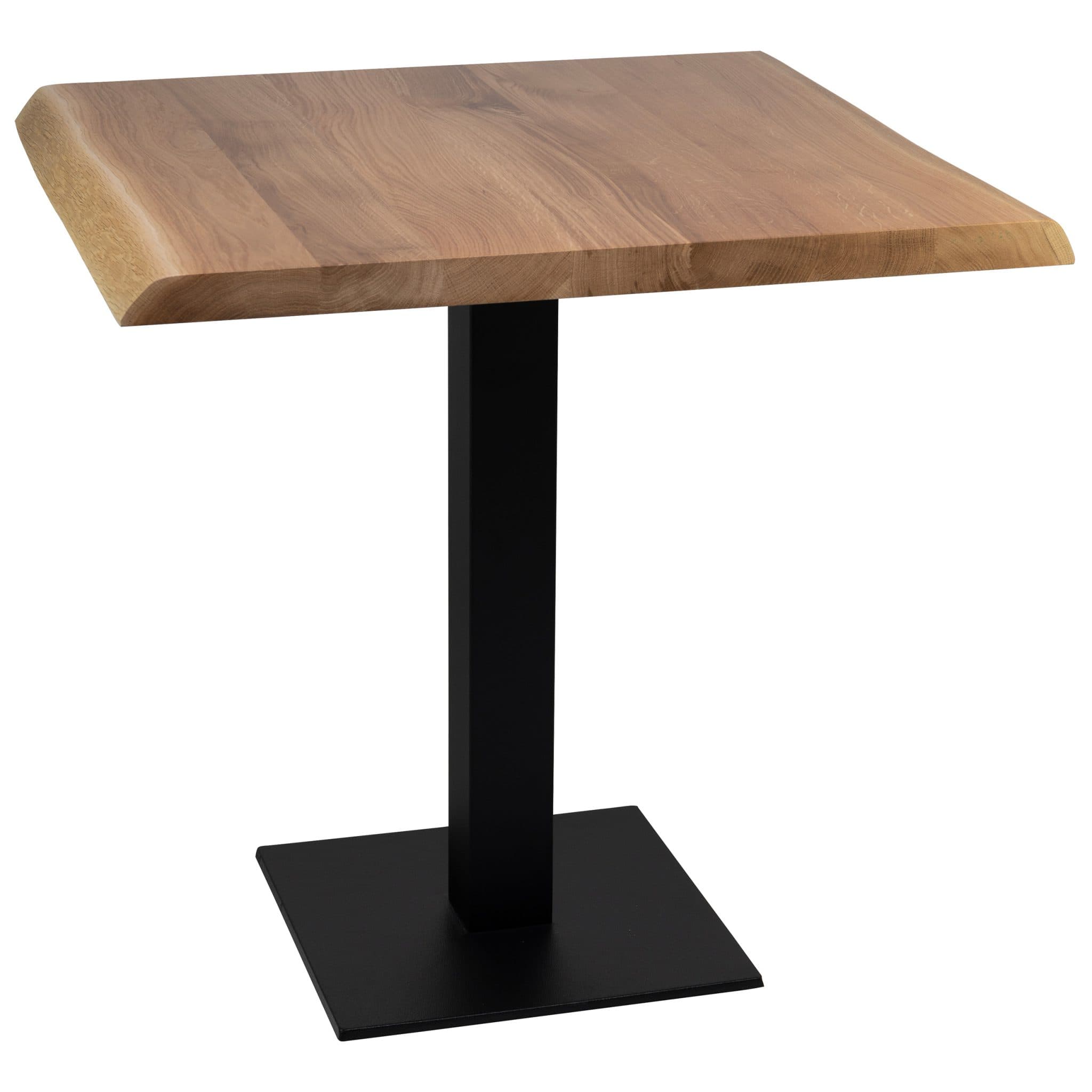 Tischset - Rivas Gestell + Massive Eiche (Baumkante) Tischplatte