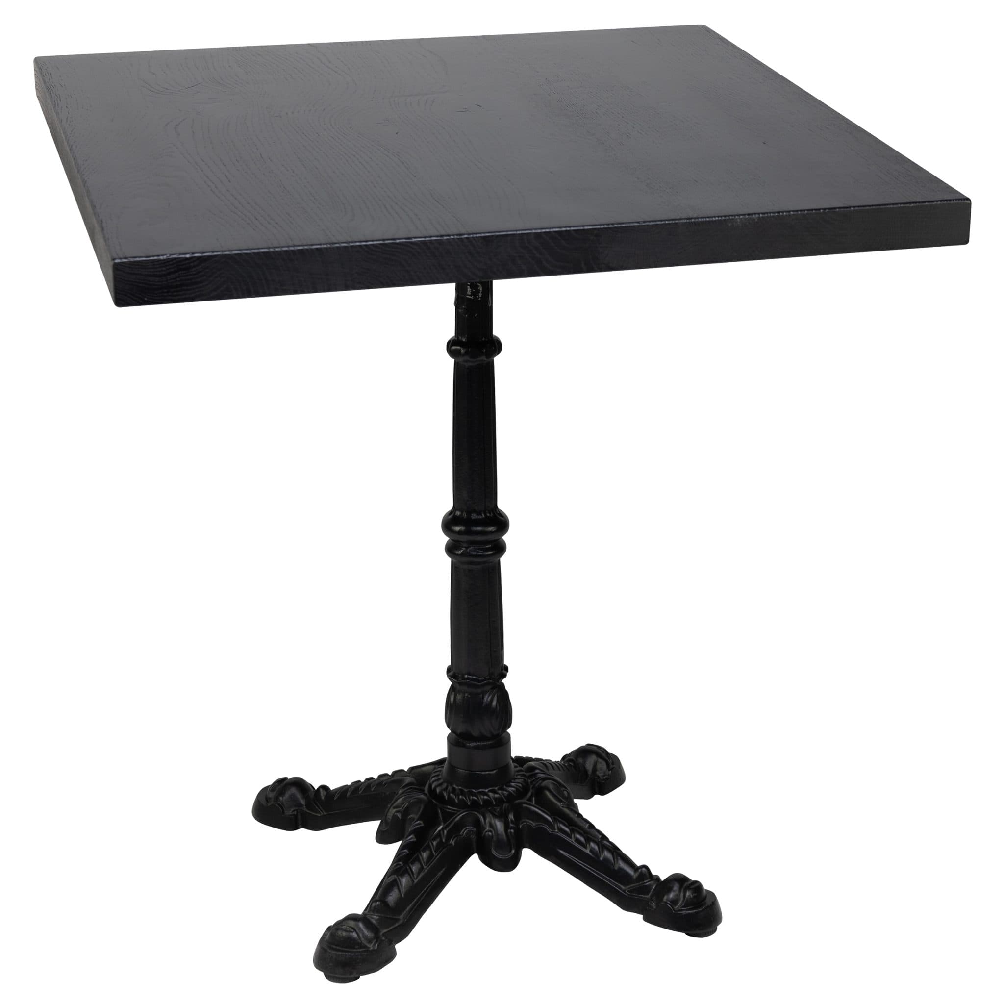 Tischset - London 4 Gestell + Massive Eiche Tischplatte Schwarz