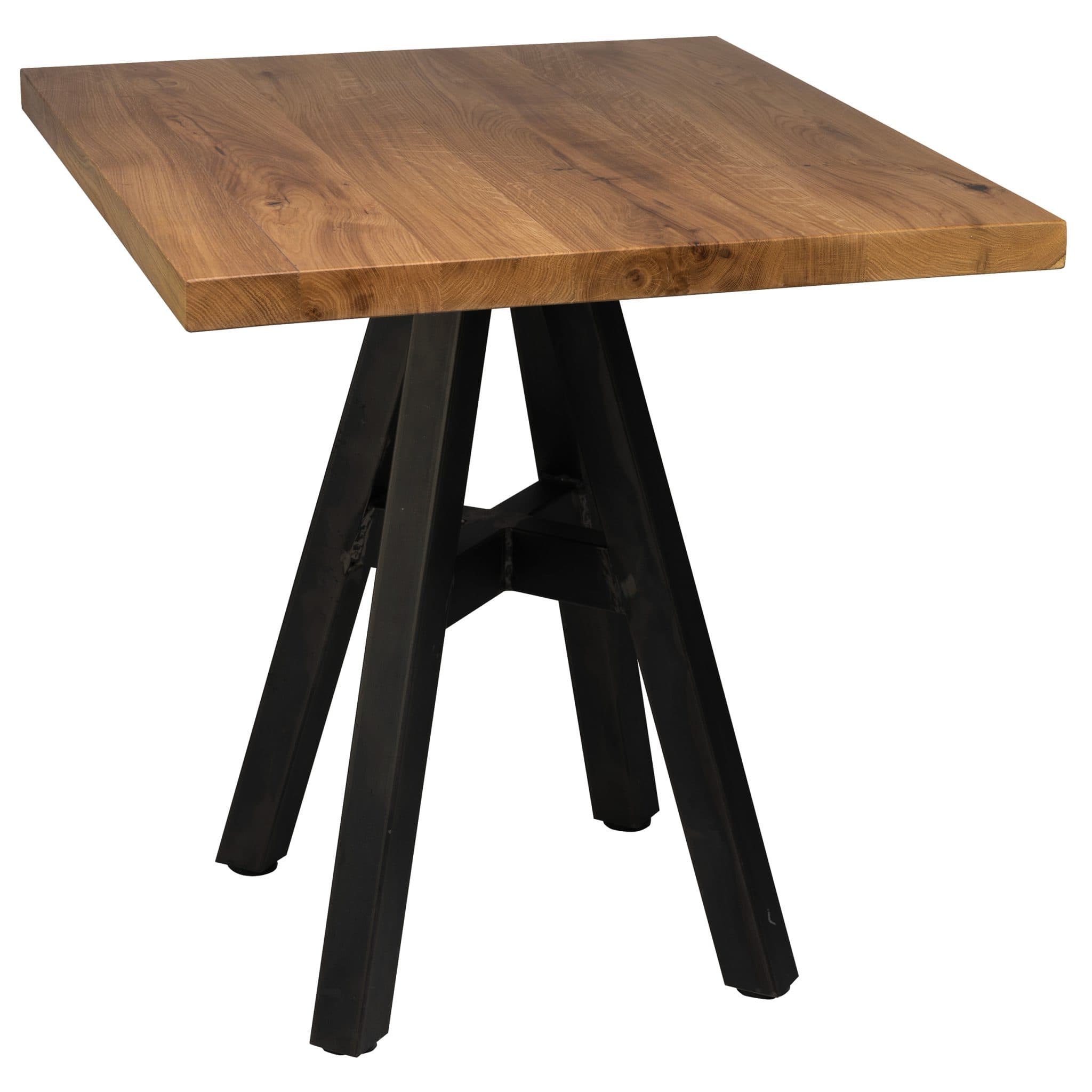 Tischset - Portland Industrial Gestell + Massive Eiche Tischplatte Natural