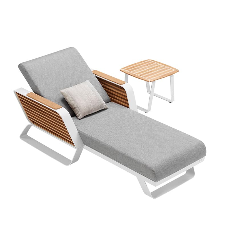 Wing Sonnenliege Set - Weiß/Grau | 2-teilig