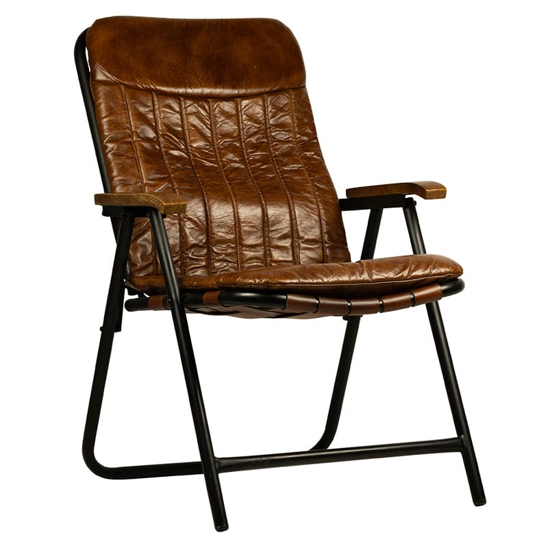 India Klappstuhl - Cognac Leder