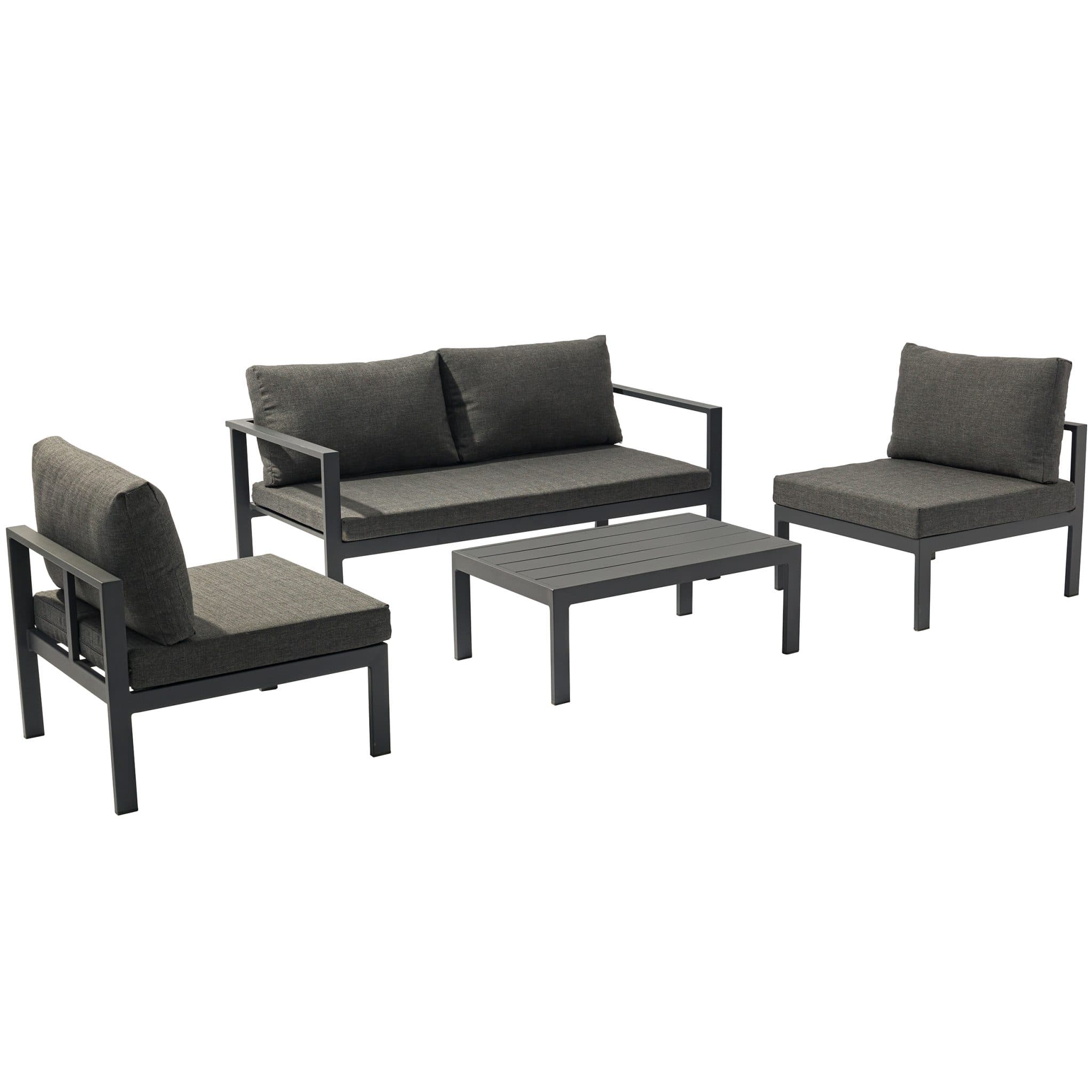 Hakala Lounge-Set – Anthrazit | 4-teilig