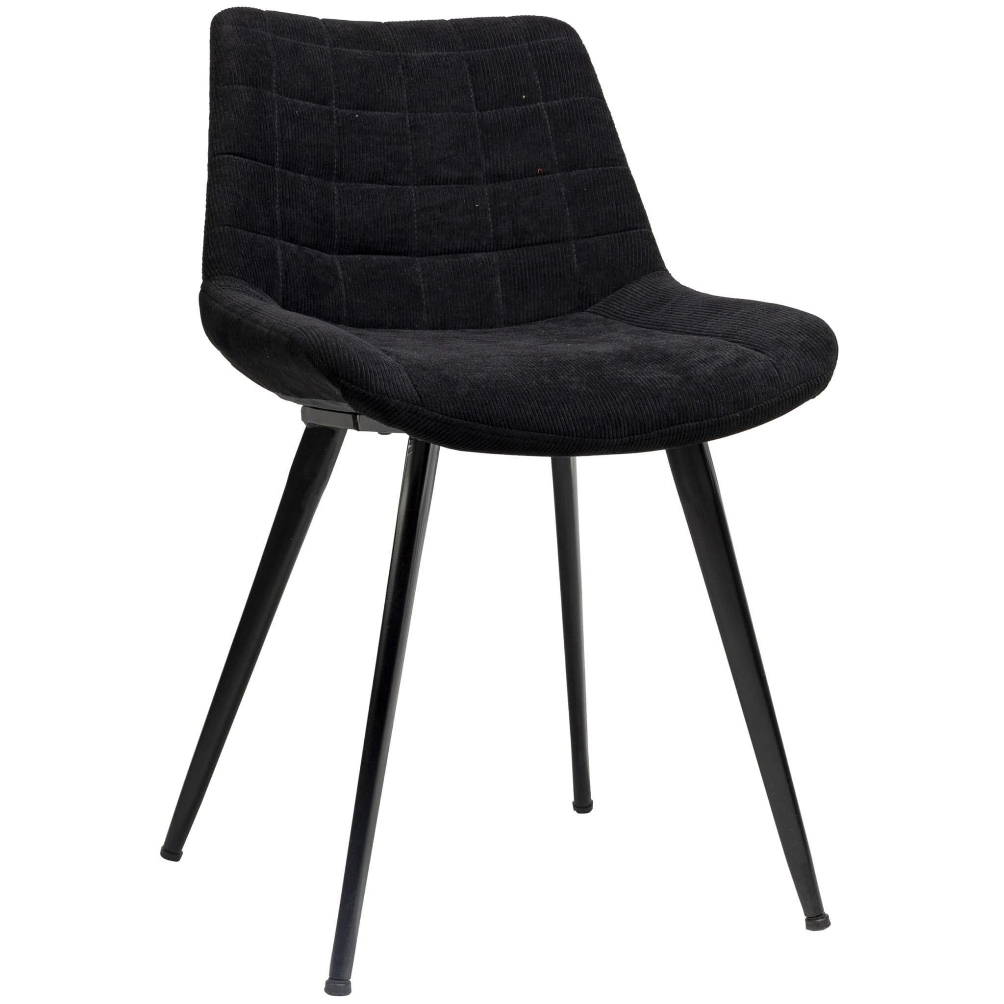 Binq Stuhl - Schwarz Rippsamt
