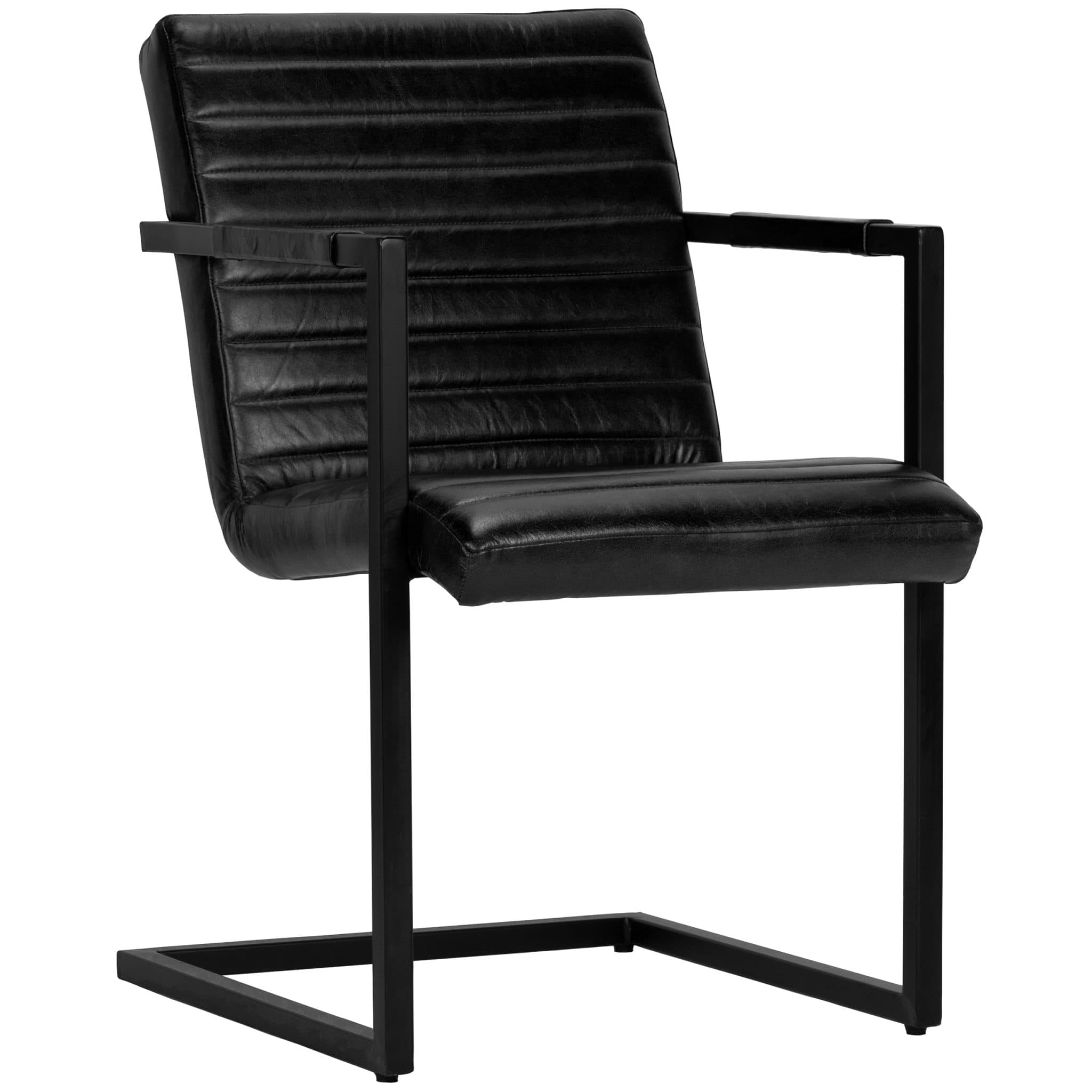 Kess Armstuhl - Schwarz Leder