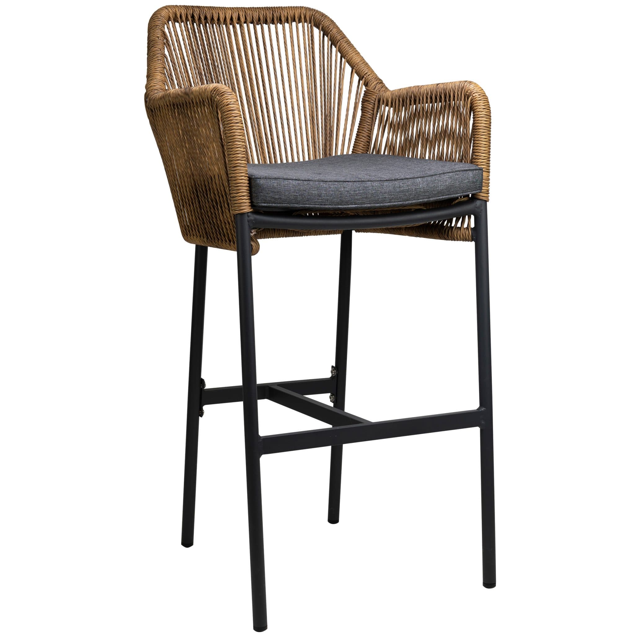 Baleric Barhocker - Aktivkohle/Natural