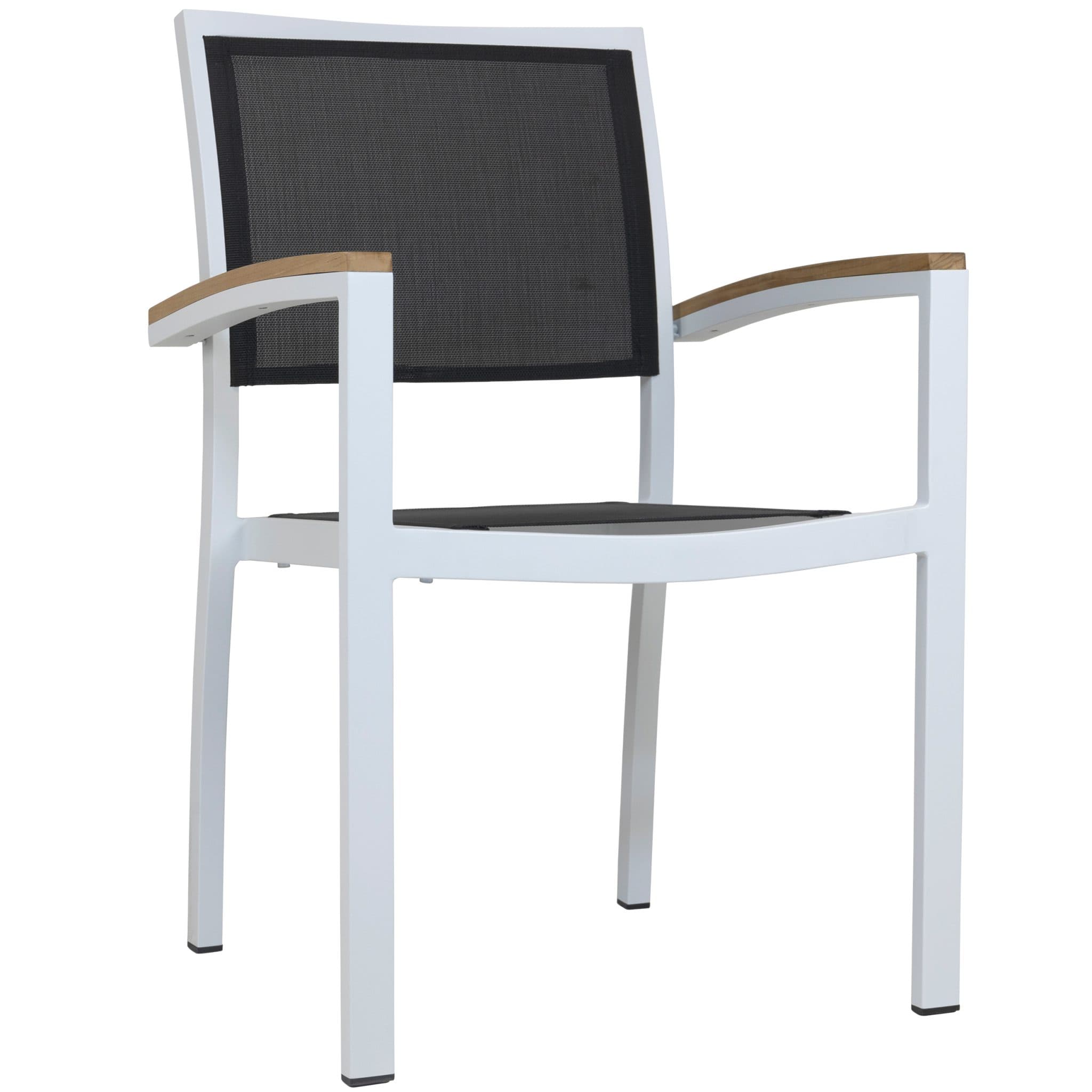 Cenon-A Armstuhl - Weiß/Schwarz Textilene