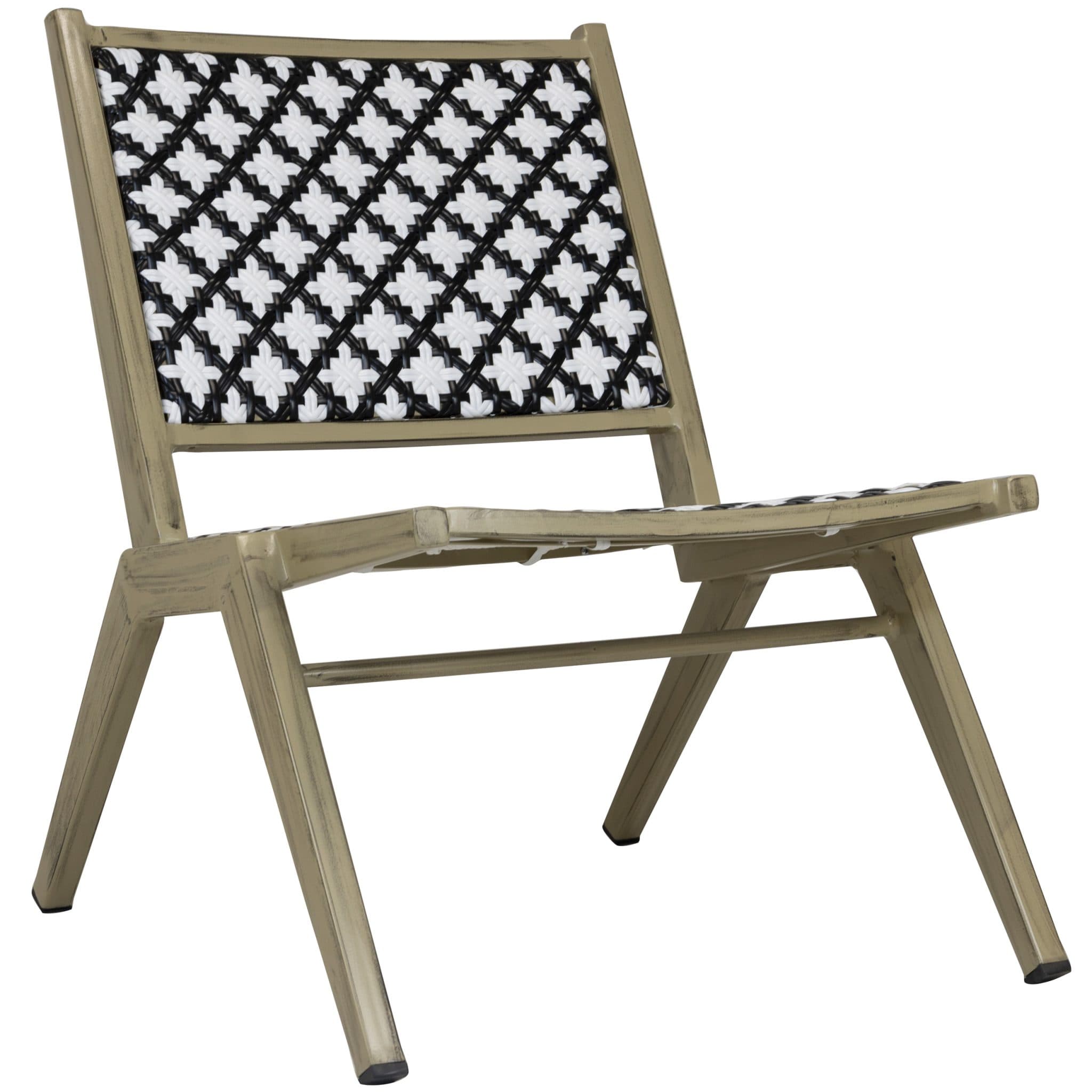 Javi IV Terrassenstuhl Bambus/ Schwarz-Weiß