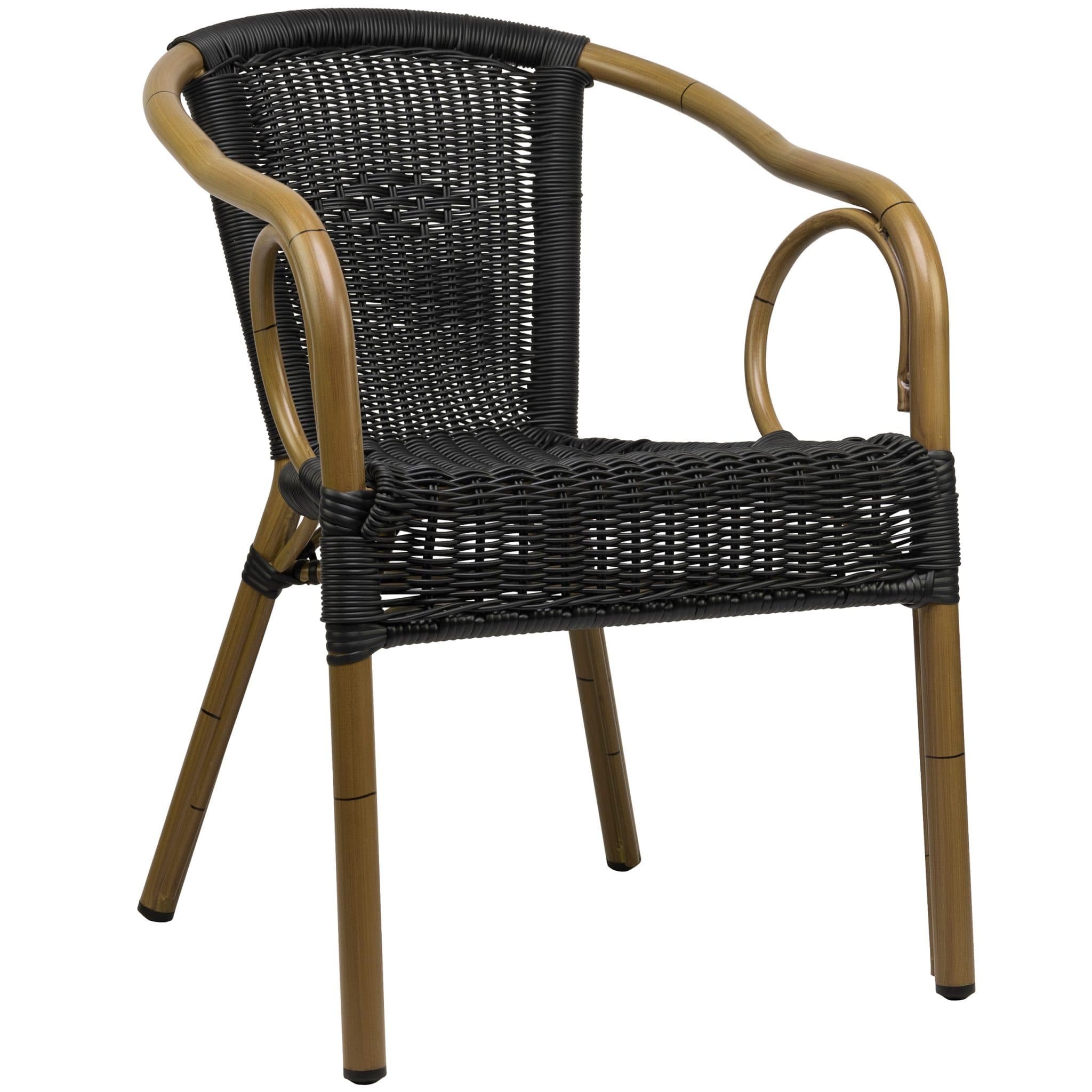Costa Terrassenstuhl - Dunkler Bambus/Schwarz