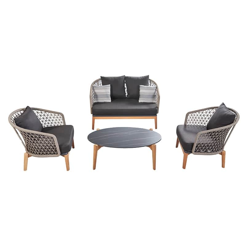 Maple Lounge Set - Grau | 4-teilig