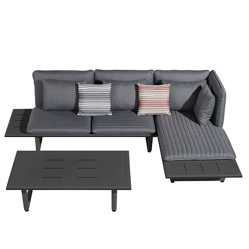 Sophia Ecklounge - Schwarz | 3-teilig