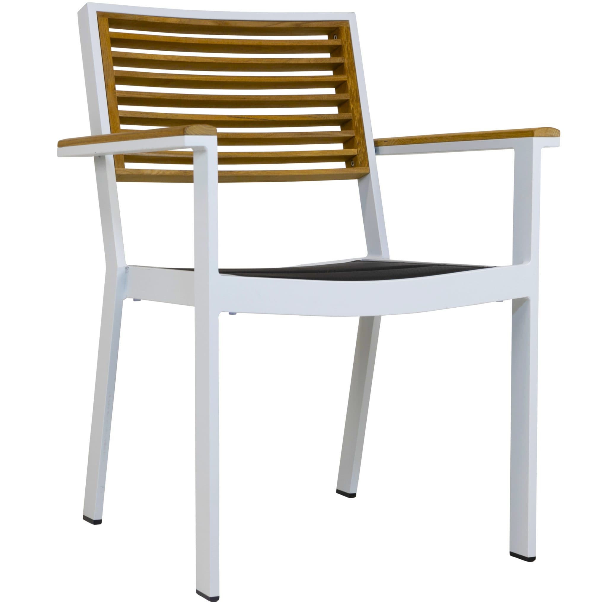 York Dining Armstuhl - Weiß/Schwarz