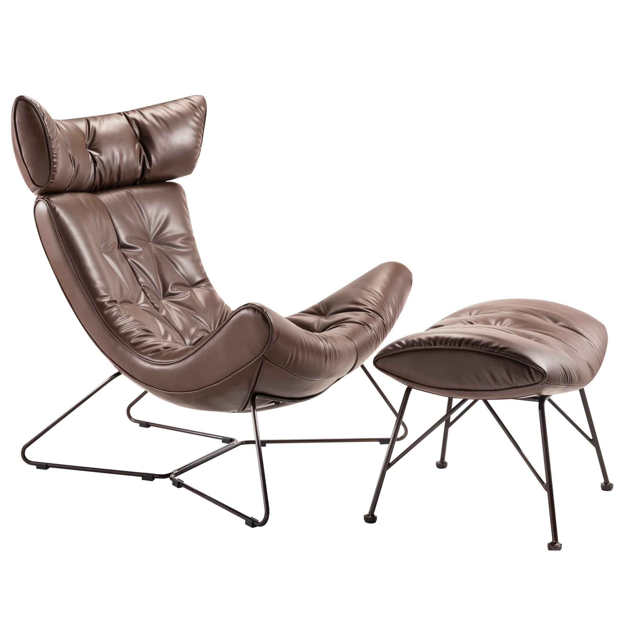 Largo Sessel + Hocker - Braun