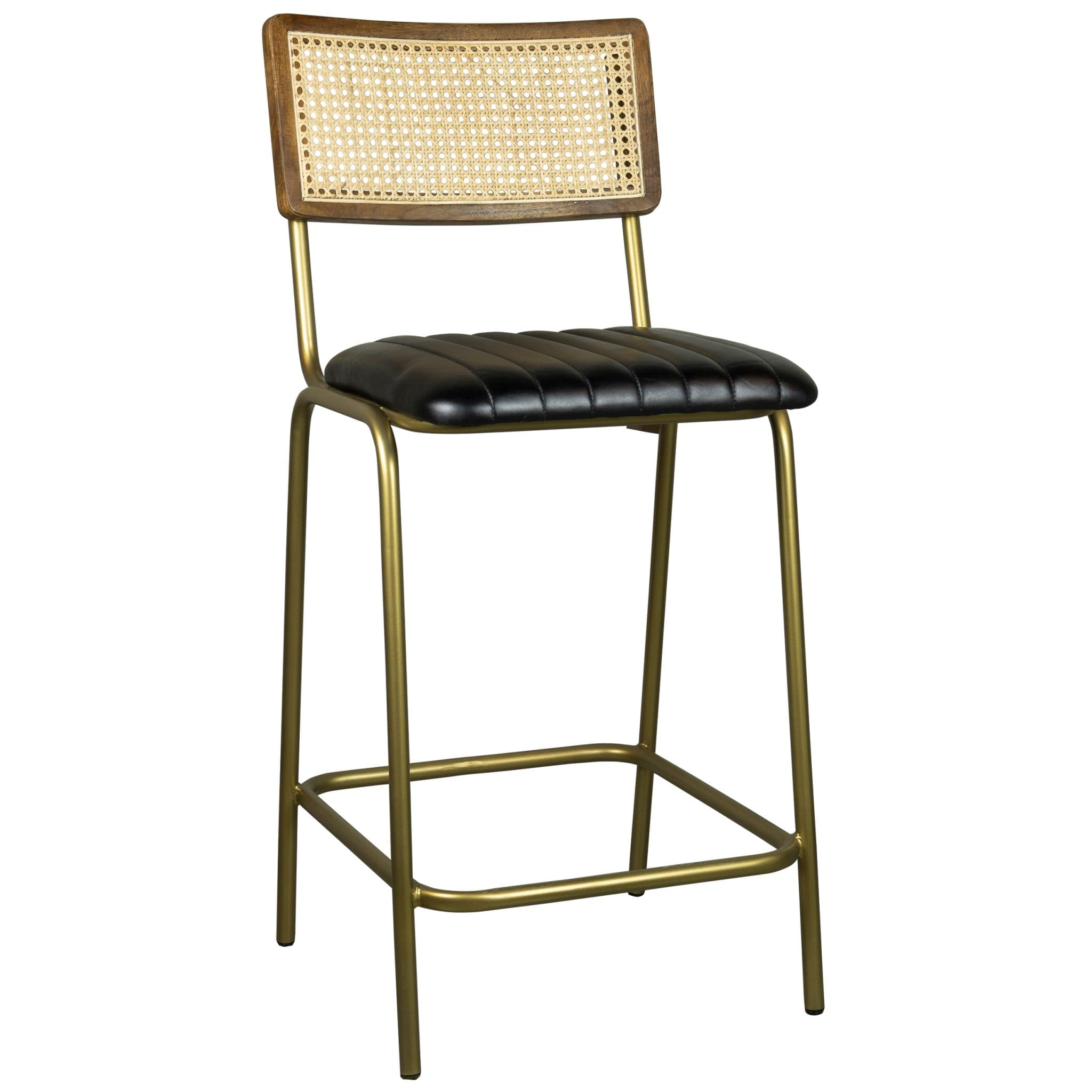 Jens Barhocker Niedrig - Schwarz/Gold Rahmen