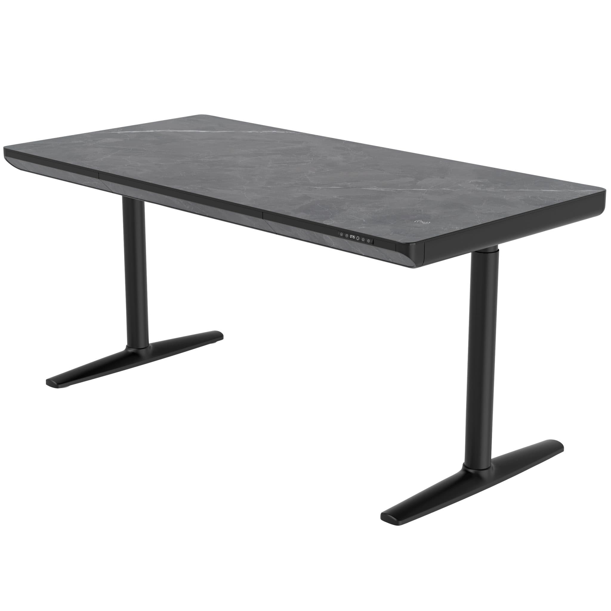 Vero Verstellbarer Schreibtisch - 160x80cm - Marmor/Schwarz