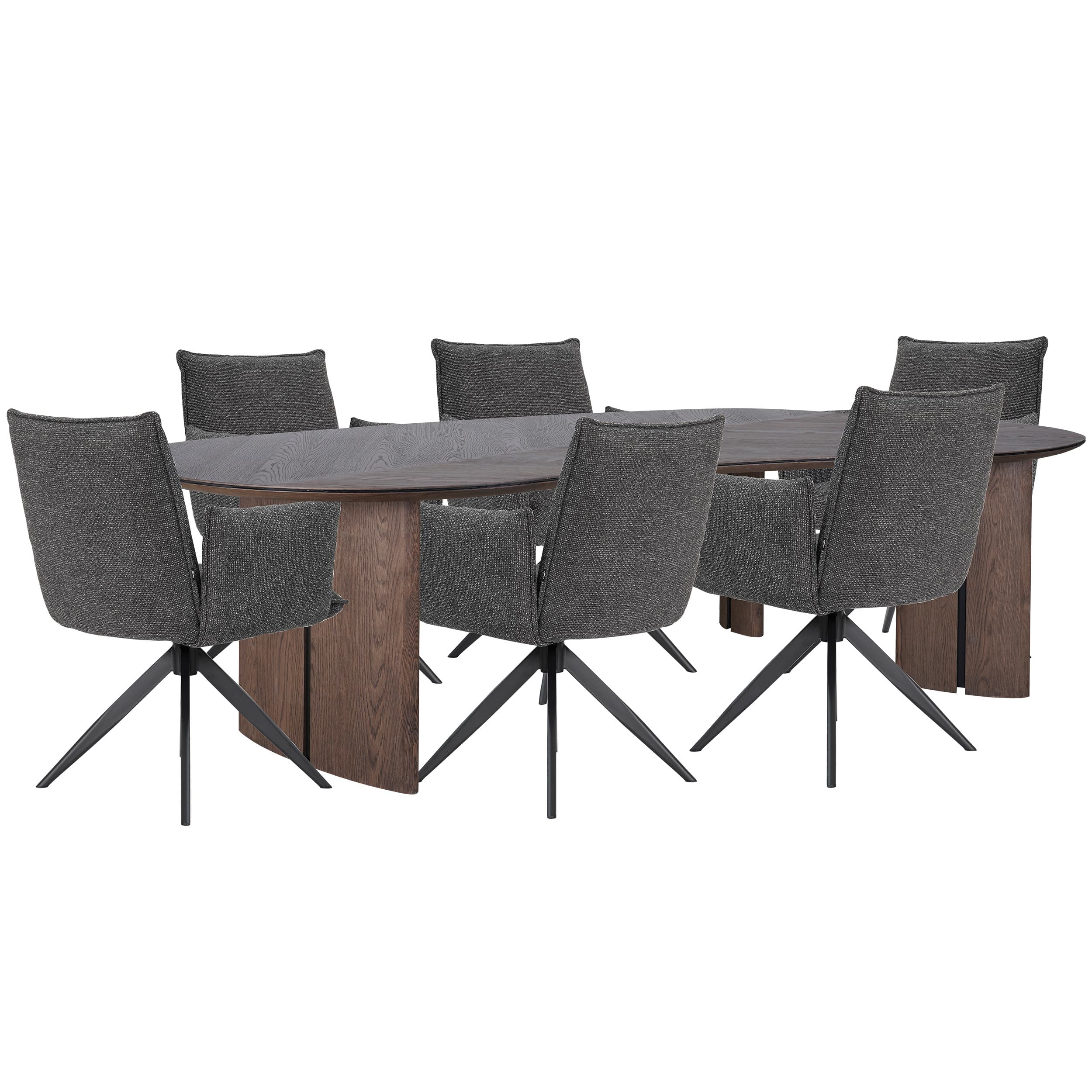 Avenue Esstisch 260cm + Nella Armstuhl Anthrazit - 6 Stück