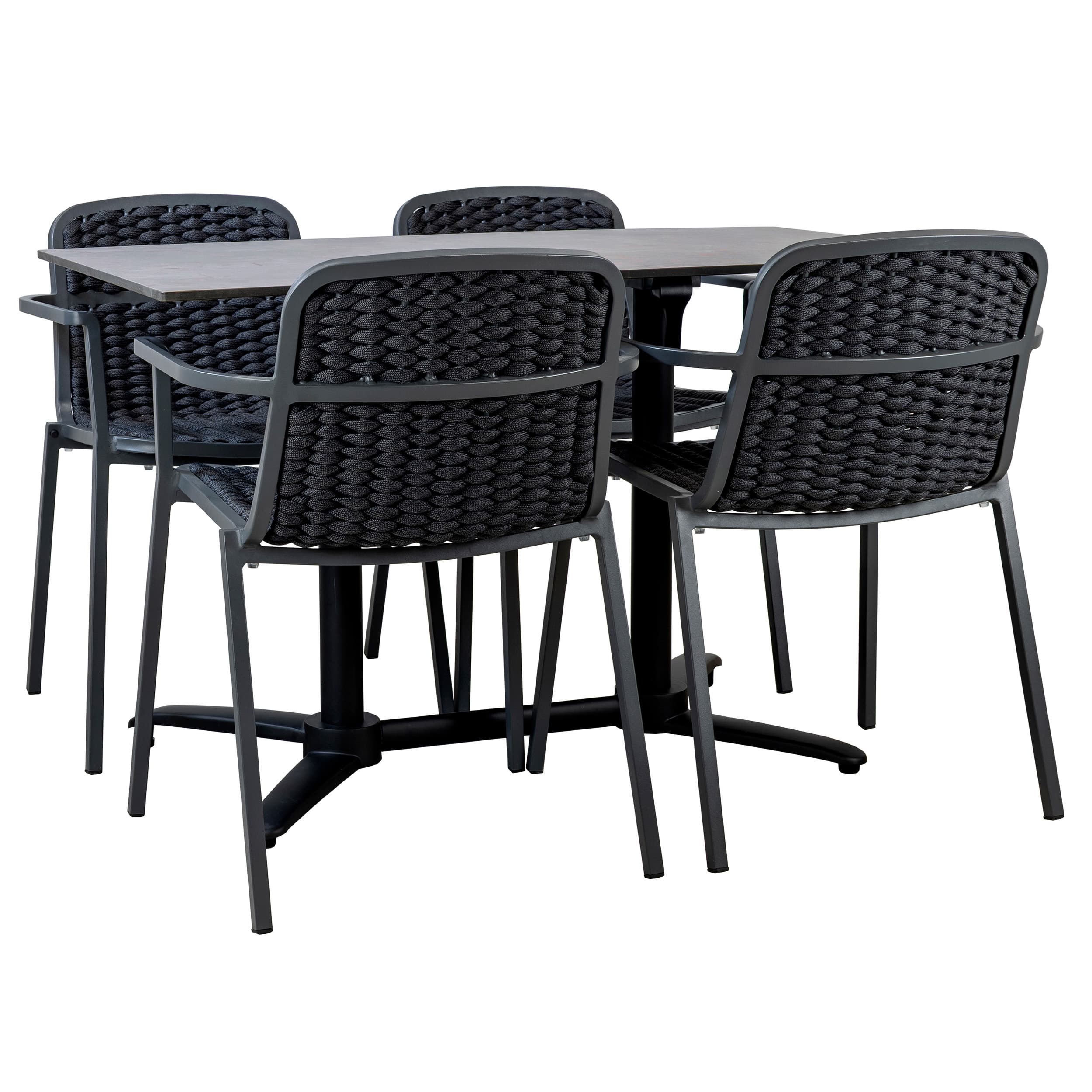 Tora - Terrassenset 5-teilig - Schwarz - Metallic Oxid