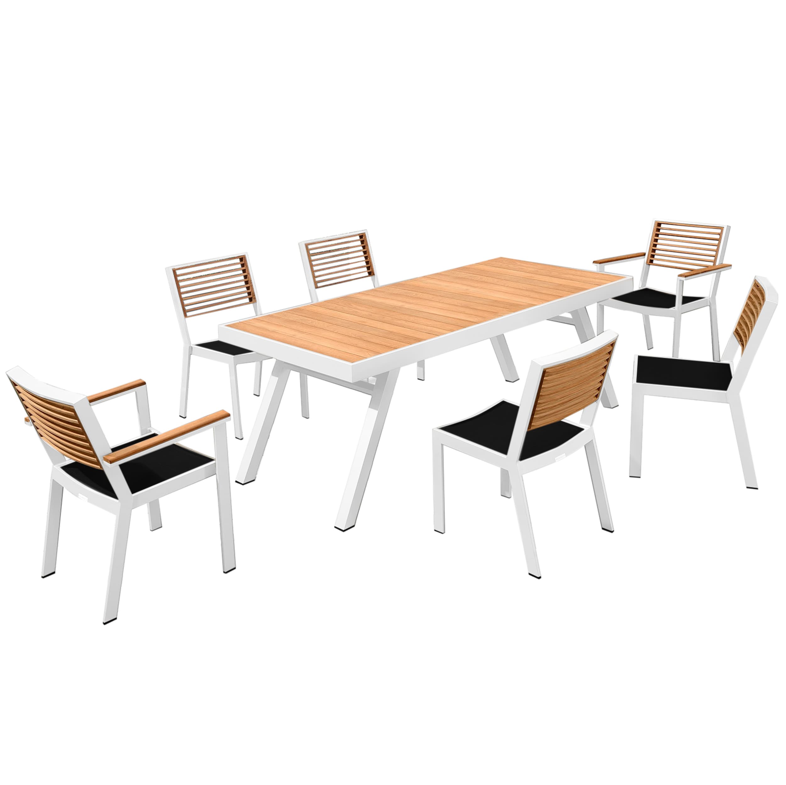 York Dining Set Weiß | 7-teilig