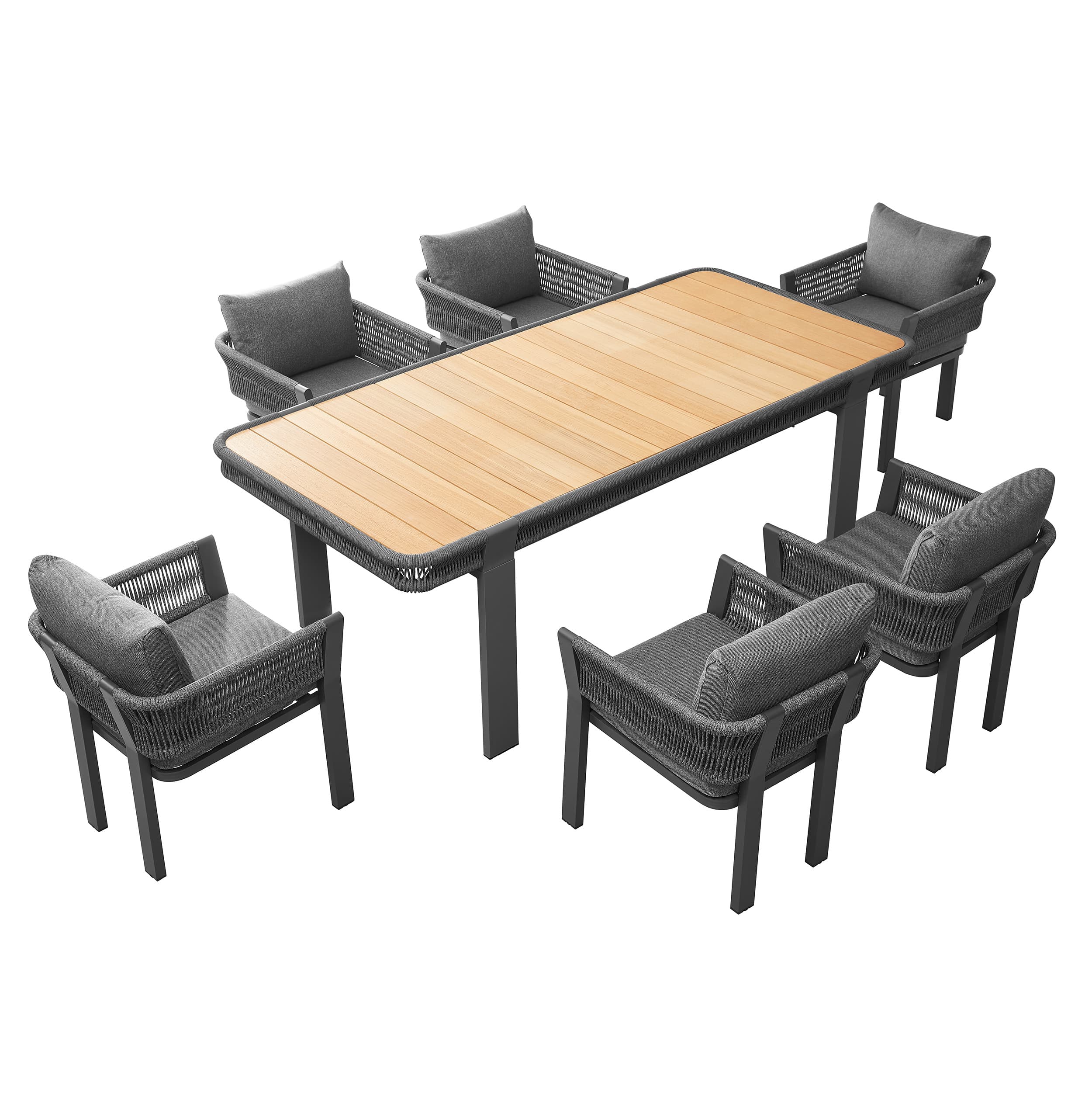 Borromeo Dining Set - Schwarz | 7-teilig