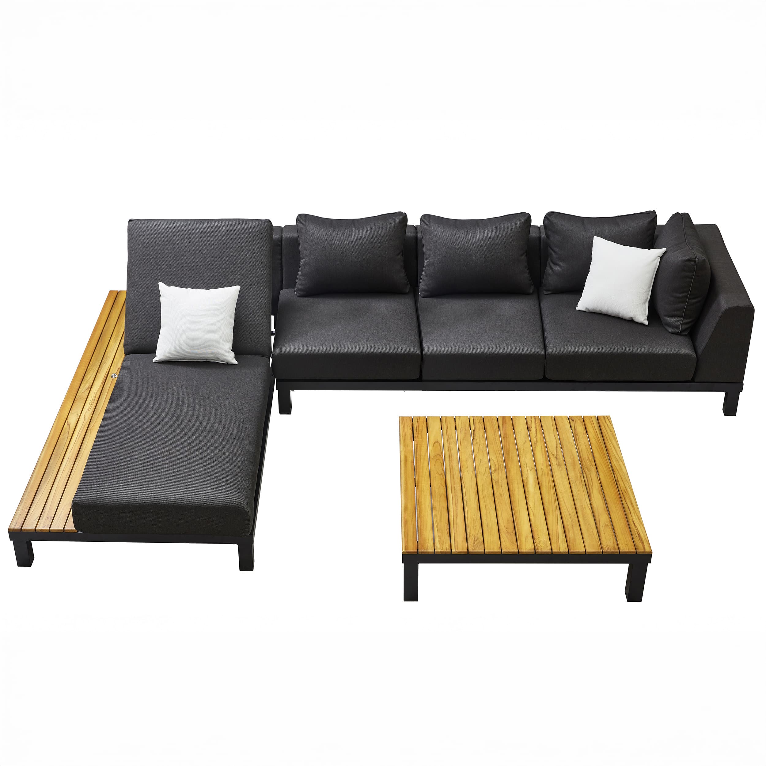 Polo 2.0 Tisch Lounge Verstellbar - Schwarz | 4-teilig