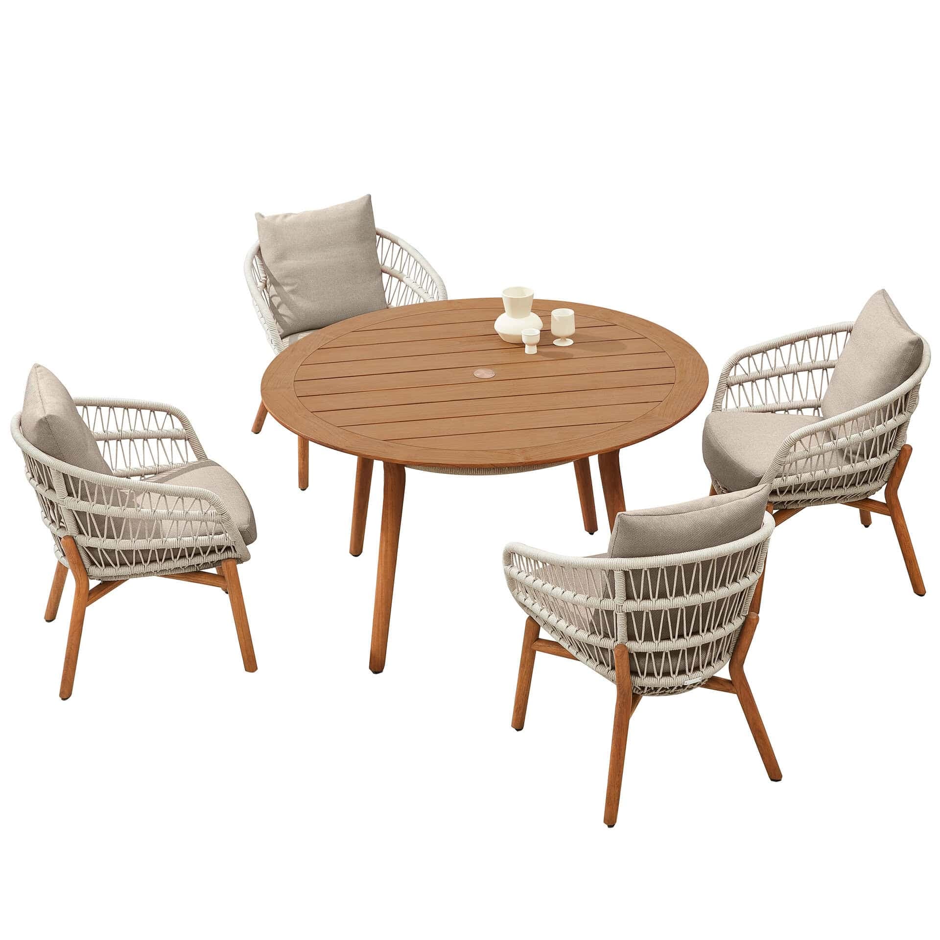 Vasca Dining Set - Taupe | 5-teilig