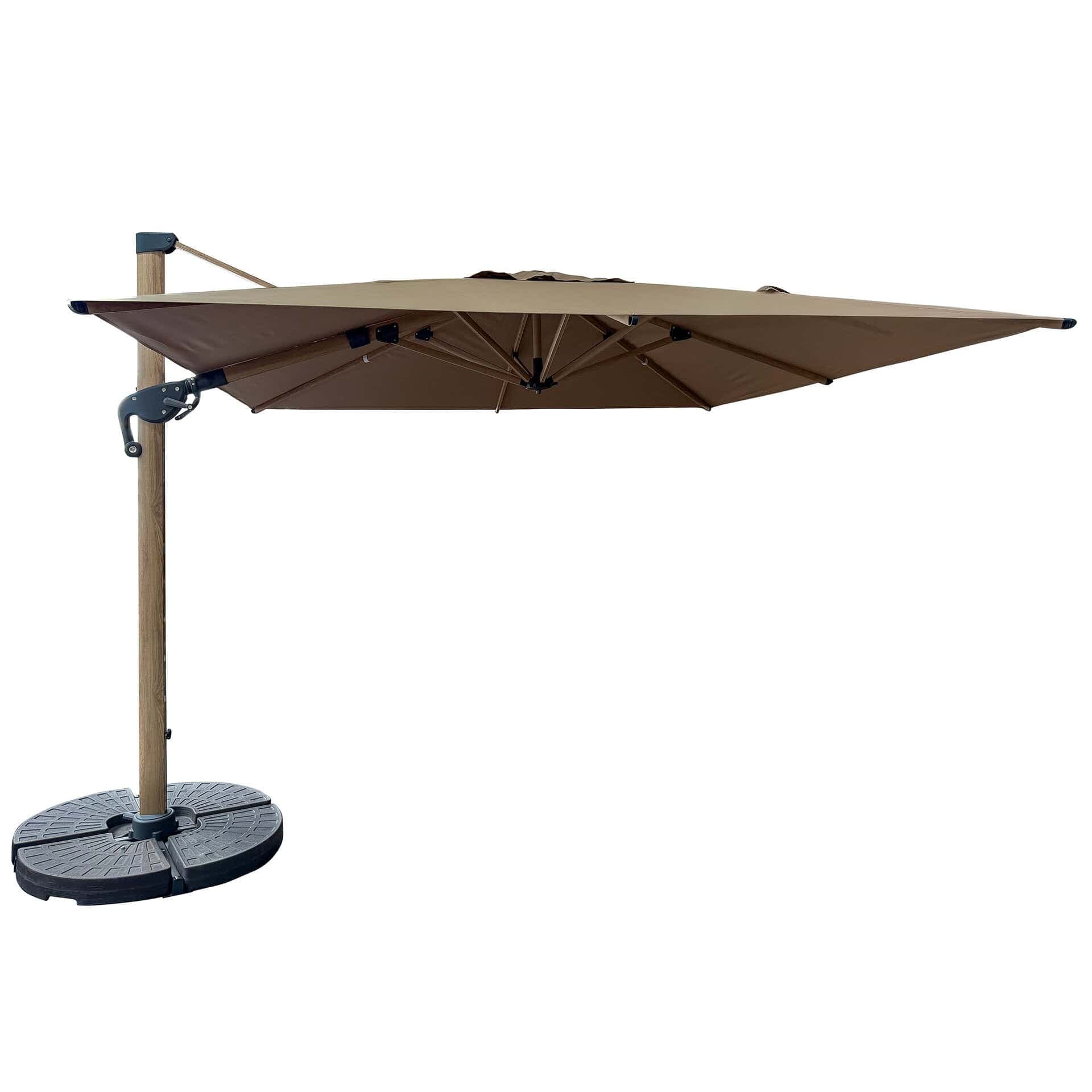 Eifel 2.0 Sonnenschirm – 300 x 300 cm – Taupe/Holzoptik