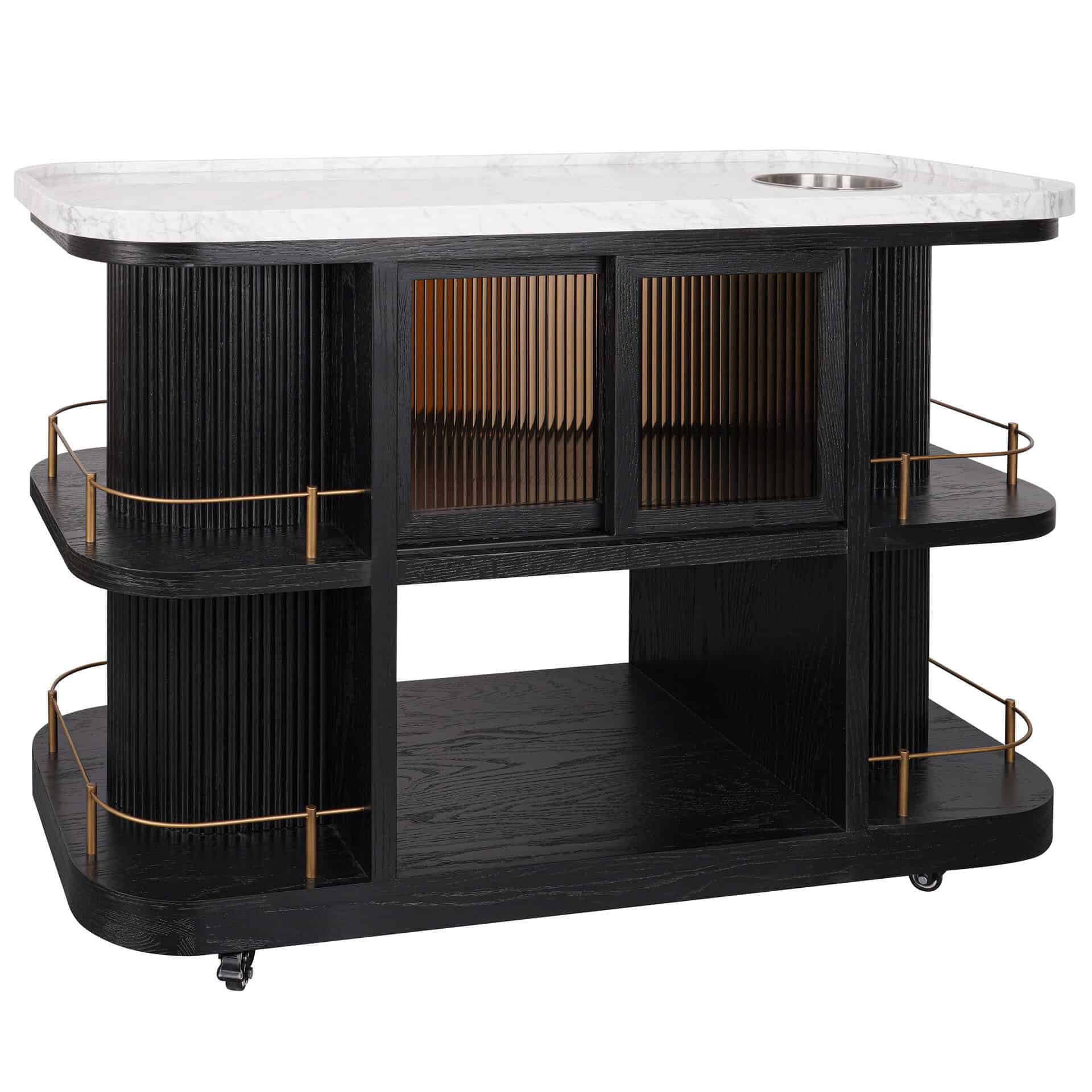 Valentino Trolley – Schwarze Eiche – Weißer Carrara-Marmor